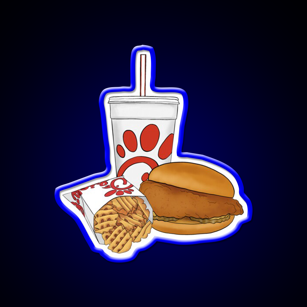 Red Fast Food Trio Fast Food Led Neon Sign For Burger Place Rgb Color