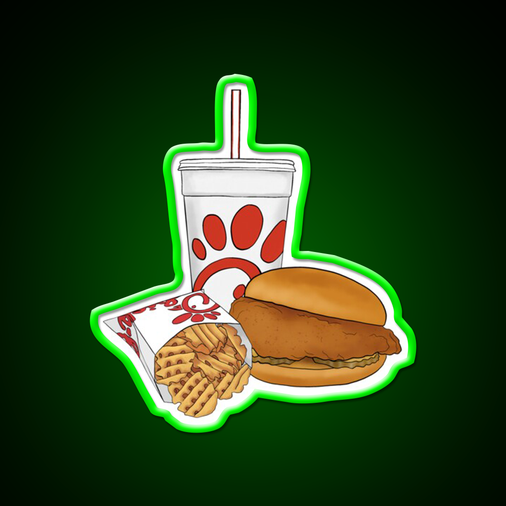 Red Fast Food Trio Fast Food Led Neon Sign For Burger Place Rgb Color