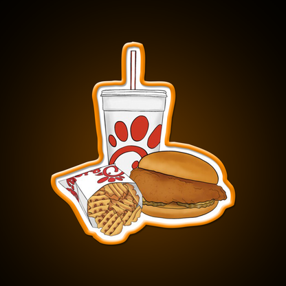 Red Fast Food Trio Fast Food Led Neon Sign For Burger Place Rgb Color