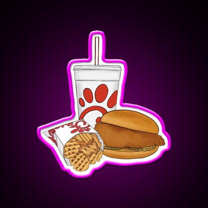 Red Fast Food Trio Fast Food Led Neon Sign For Burger Place Rgb Color