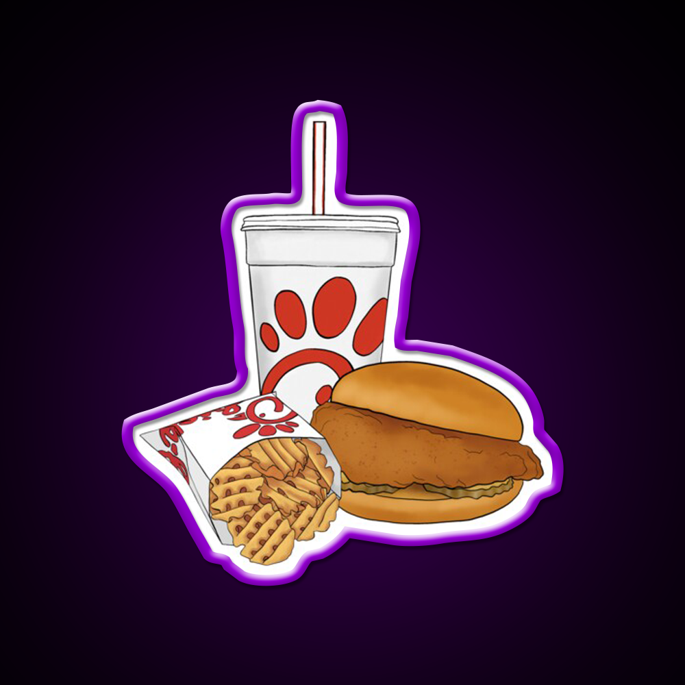 Red Fast Food Trio Fast Food Led Neon Sign For Burger Place Rgb Color