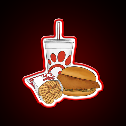 Red Fast Food Trio Fast Food Led Neon Sign For Burger Place Rgb Color