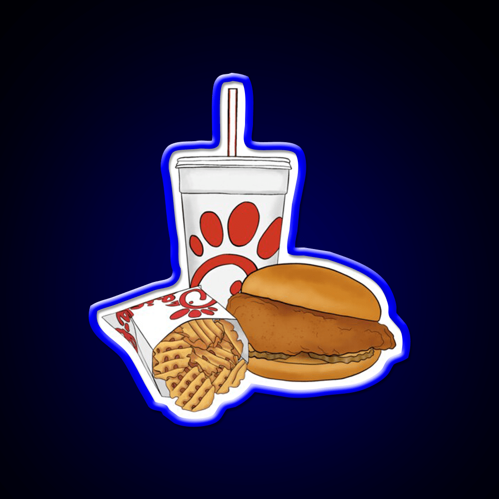 Red Fast Food Trio Fast Food Led Neon Sign For Burger Place Rgb Color - Shineneon