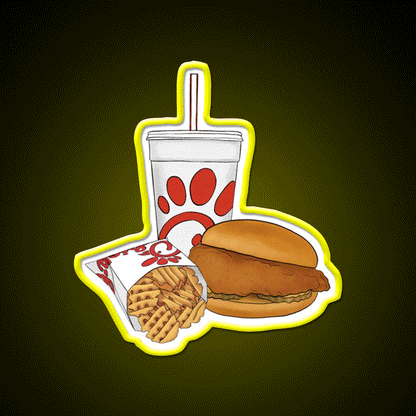 Red Fast Food Trio Fast Food Led Neon Sign For Burger Place Rgb Color