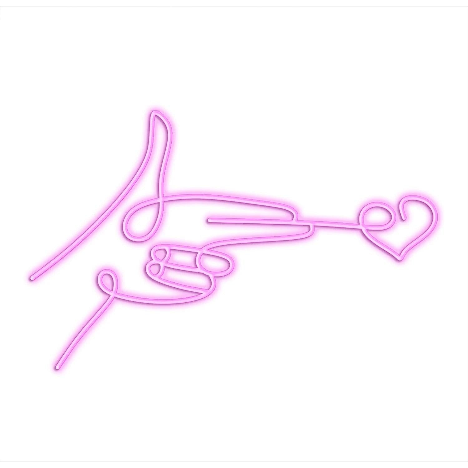 Red Finger Heart Led Neon Sign For Modern Home Bar Cafe Decor | Shineneon