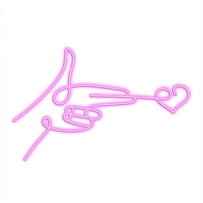 Red Finger Heart Led Neon Sign For Modern Home Bar Cafe Decor | Shineneon