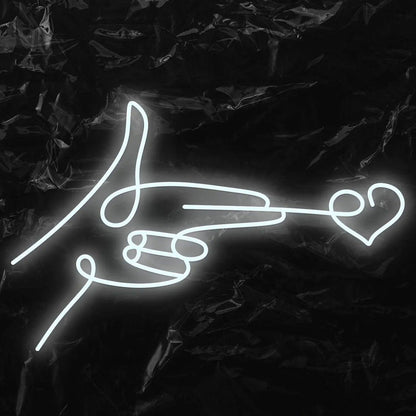 Red Finger Heart Led Neon Sign For Modern Home Bar Cafe Decor | Shineneon