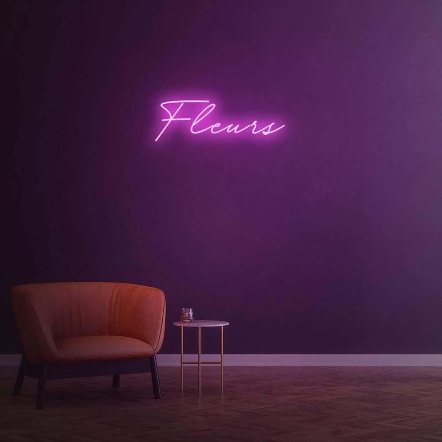 Red Fleurs Led Neon Sign For Home Café Floral Decor - Shineneon