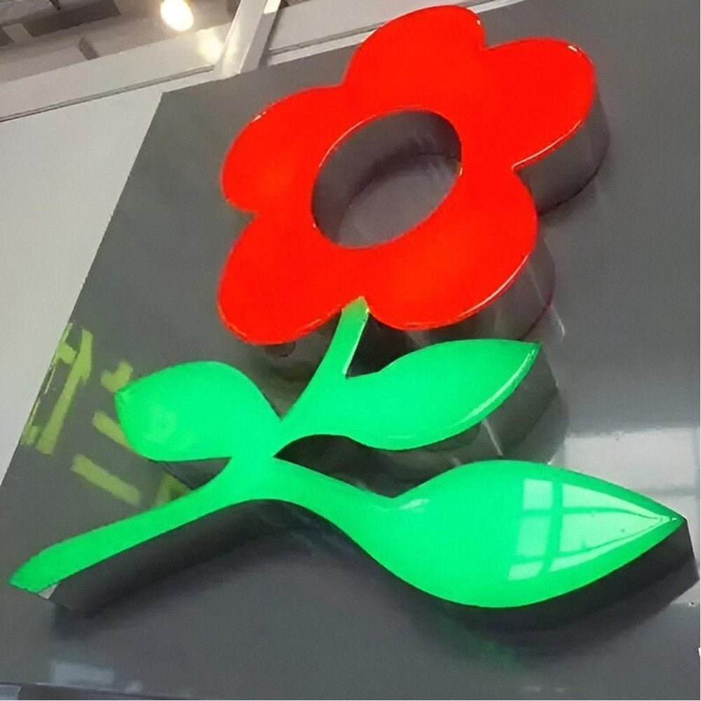 Red Flower 3D Frontlit And Backlit Channel Letter Led Light Sign - Shineneon