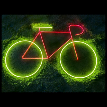 Red-Green Bicycle Led Neon Sign Bike Shop Cafe Wall Art | Shineneon