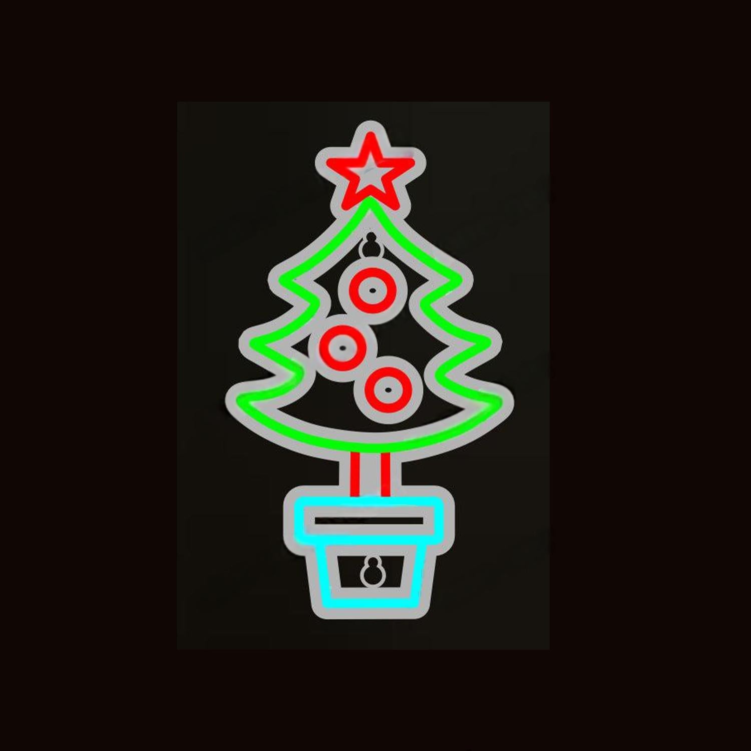 Red-Green-Blue Tabletop Christmas Tree Led Neon Sign For Home Party Decor | Shineneon