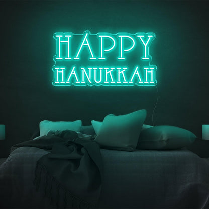 Red Happy Hanukkah Led Neon Sign For Bedroom Holiday Decor | Shineneon