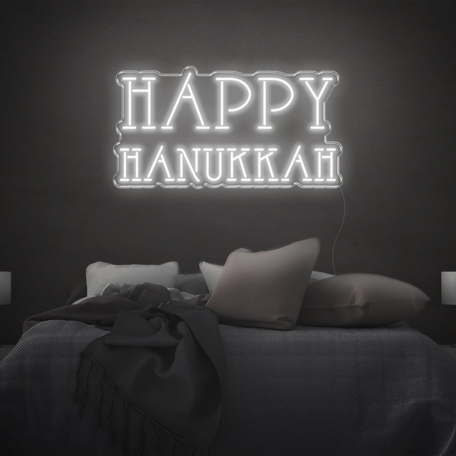 Red Happy Hanukkah Led Neon Sign For Bedroom Holiday Decor | Shineneon