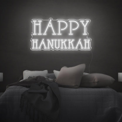 Red Happy Hanukkah Led Neon Sign For Bedroom Holiday Decor | Shineneon