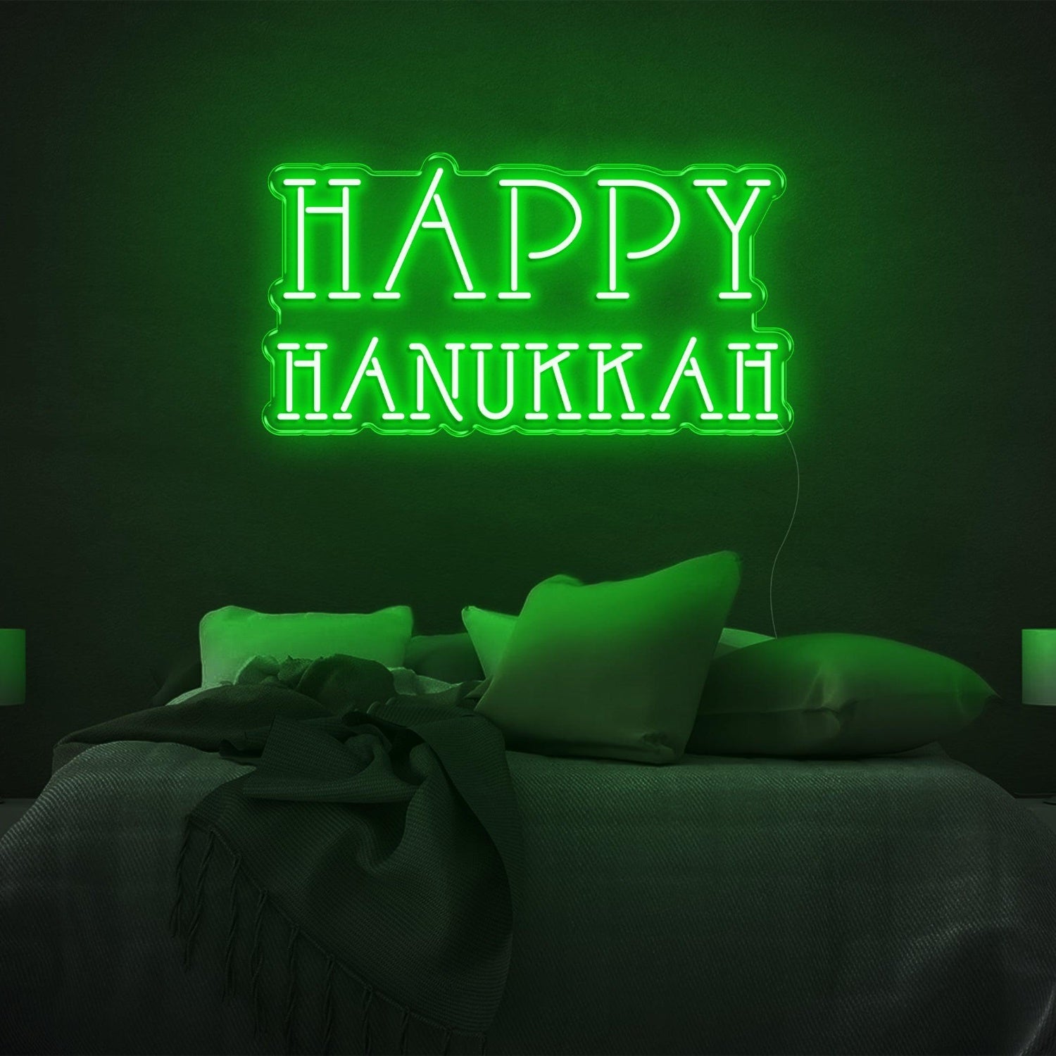 Red Happy Hanukkah Led Neon Sign For Bedroom Holiday Decor | Shineneon