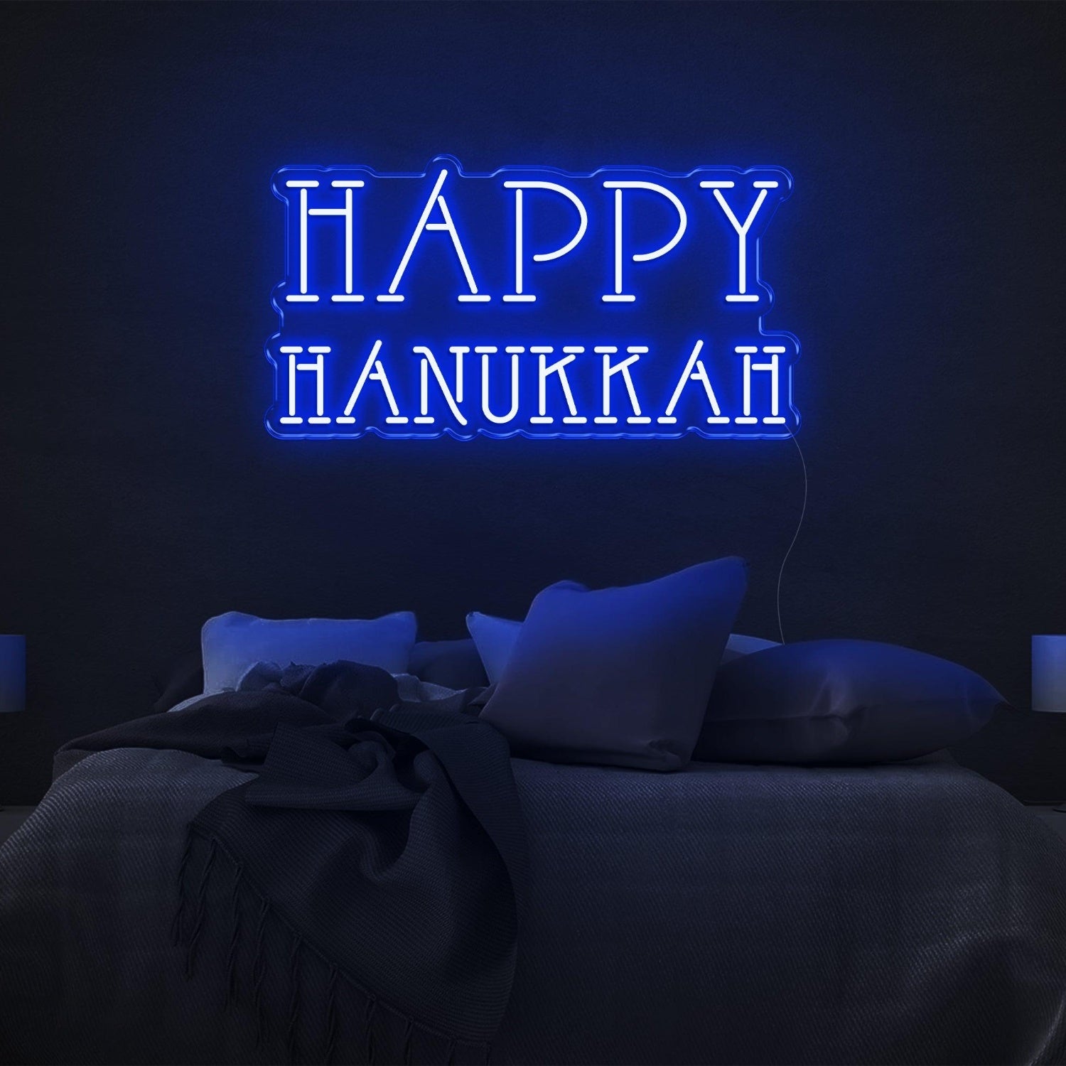 Red Happy Hanukkah Led Neon Sign For Bedroom Holiday Decor | Shineneon