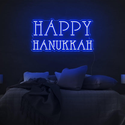Red Happy Hanukkah Led Neon Sign For Bedroom Holiday Decor | Shineneon