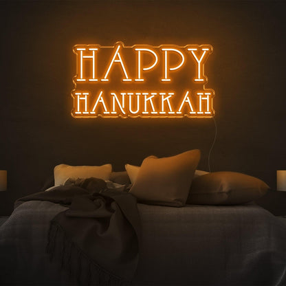 Red Happy Hanukkah Led Neon Sign For Bedroom Holiday Decor | Shineneon