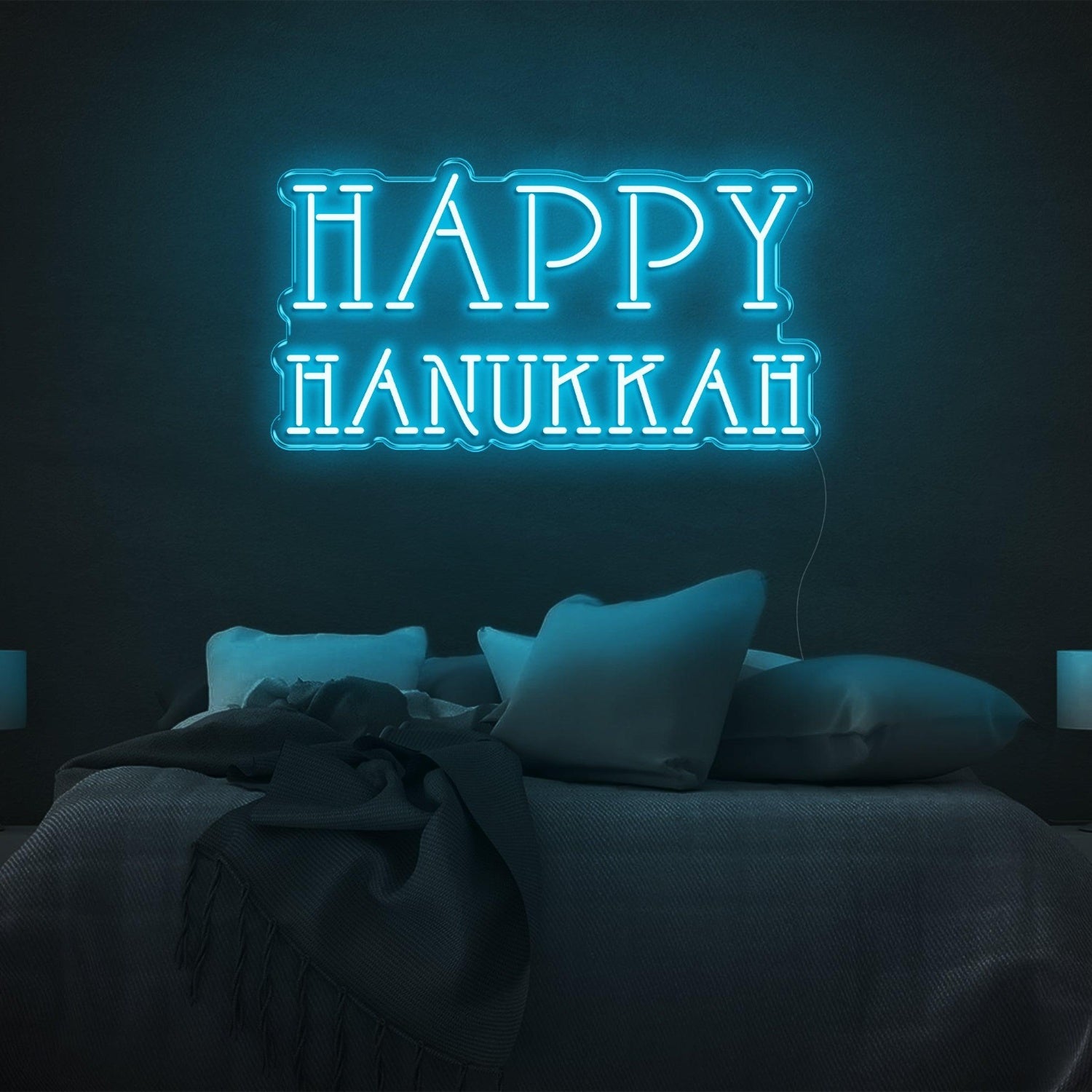 Red Happy Hanukkah Led Neon Sign For Bedroom Holiday Decor | Shineneon