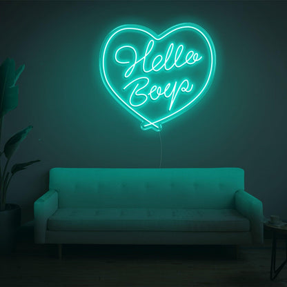 Red Heart Hello Beep Led Neon Sign For Indoor Wall Decor | Shineneon