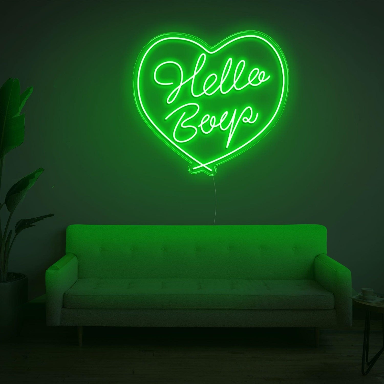 Red Heart Hello Beep Led Neon Sign For Indoor Wall Decor | Shineneon