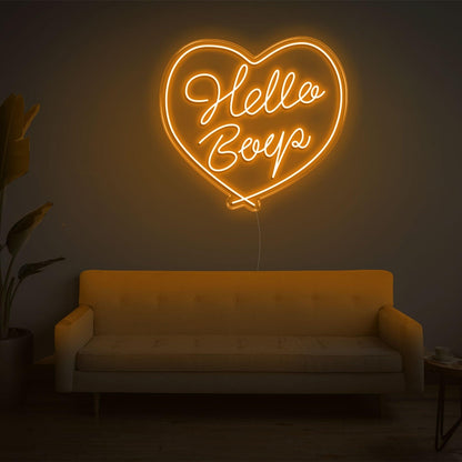 Red Heart Hello Beep Led Neon Sign For Indoor Wall Decor | Shineneon