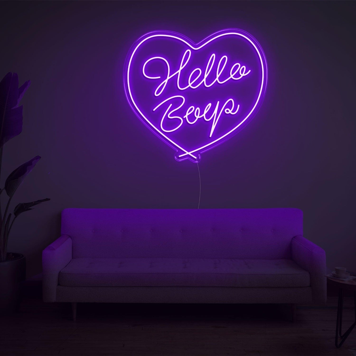 Red Heart Hello Beep Led Neon Sign For Indoor Wall Decor | Shineneon