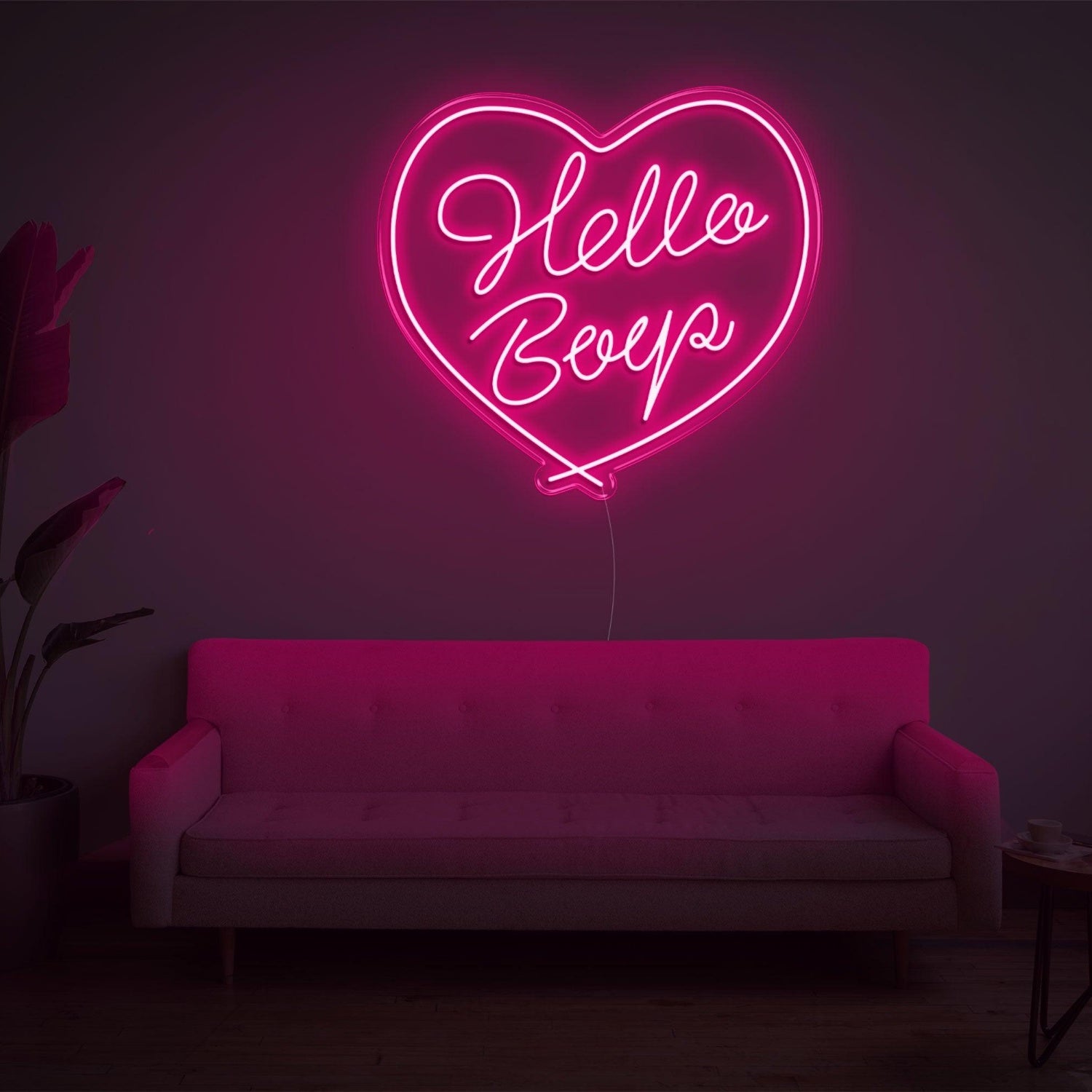 Red Heart Hello Beep Led Neon Sign For Indoor Wall Decor | Shineneon