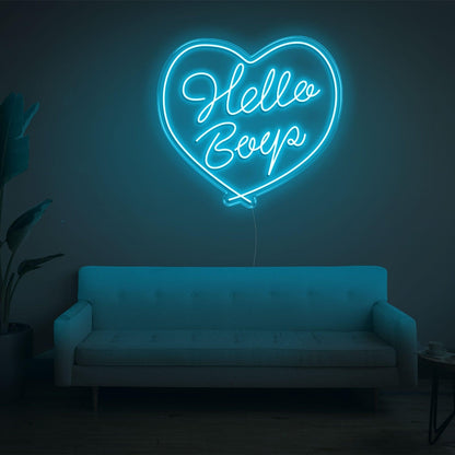 Red Heart Hello Beep Led Neon Sign For Indoor Wall Decor | Shineneon