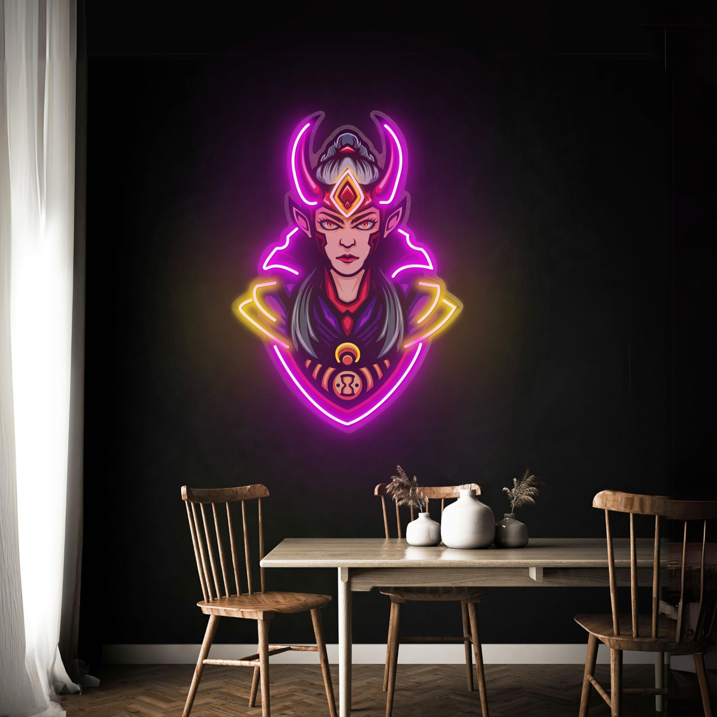 Red Horned Lady Assassins Led Neon Sign Light Custom Led Signs