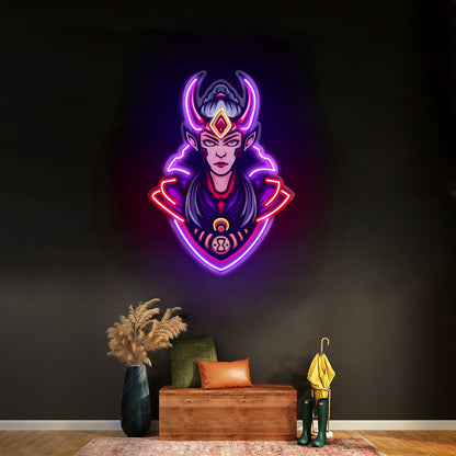 Red Horned Lady Assassins Led Neon Sign Light Custom Led Signs