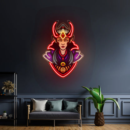 Red Horned Lady Assassins Led Neon Sign Light Custom Led Signs