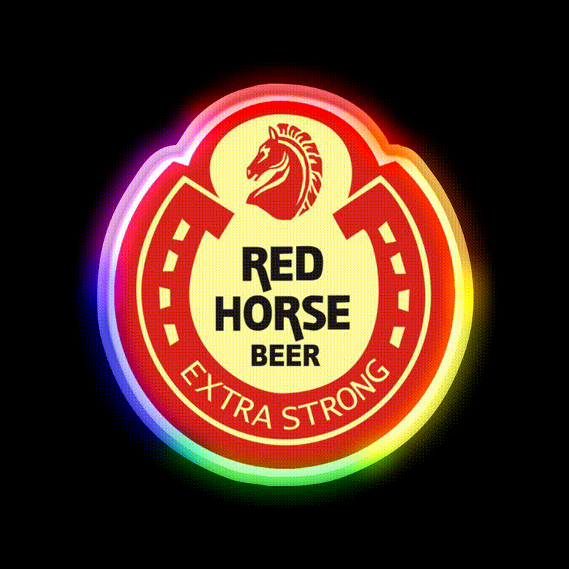 Red Horse 0240 Beer Bar Decor Led Neon Sign Rgb Color - LED neon sign close-up detail