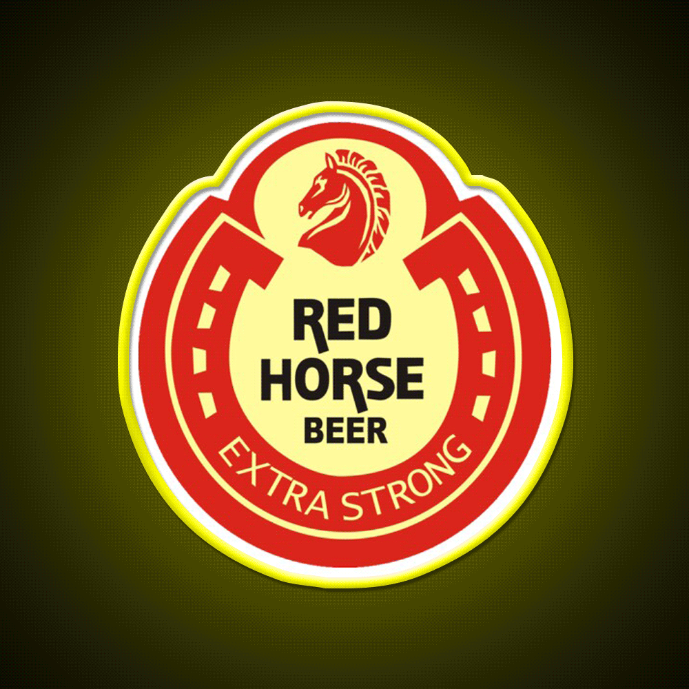 Red Horse 0240 Beer Bar Decor Led Neon Sign Rgb Color - Custom LED neon sign front view