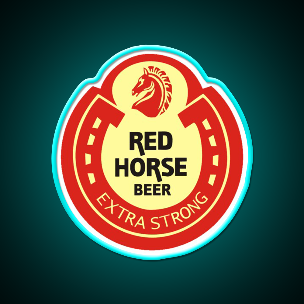 Red Horse Beer Logo Beer Bar Decor Led Neon Sign Rgb Color - Size and dimension reference