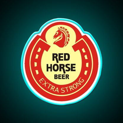 Red Horse Beer Logo Beer Bar Decor Led Neon Sign Rgb Color - Size and dimension reference