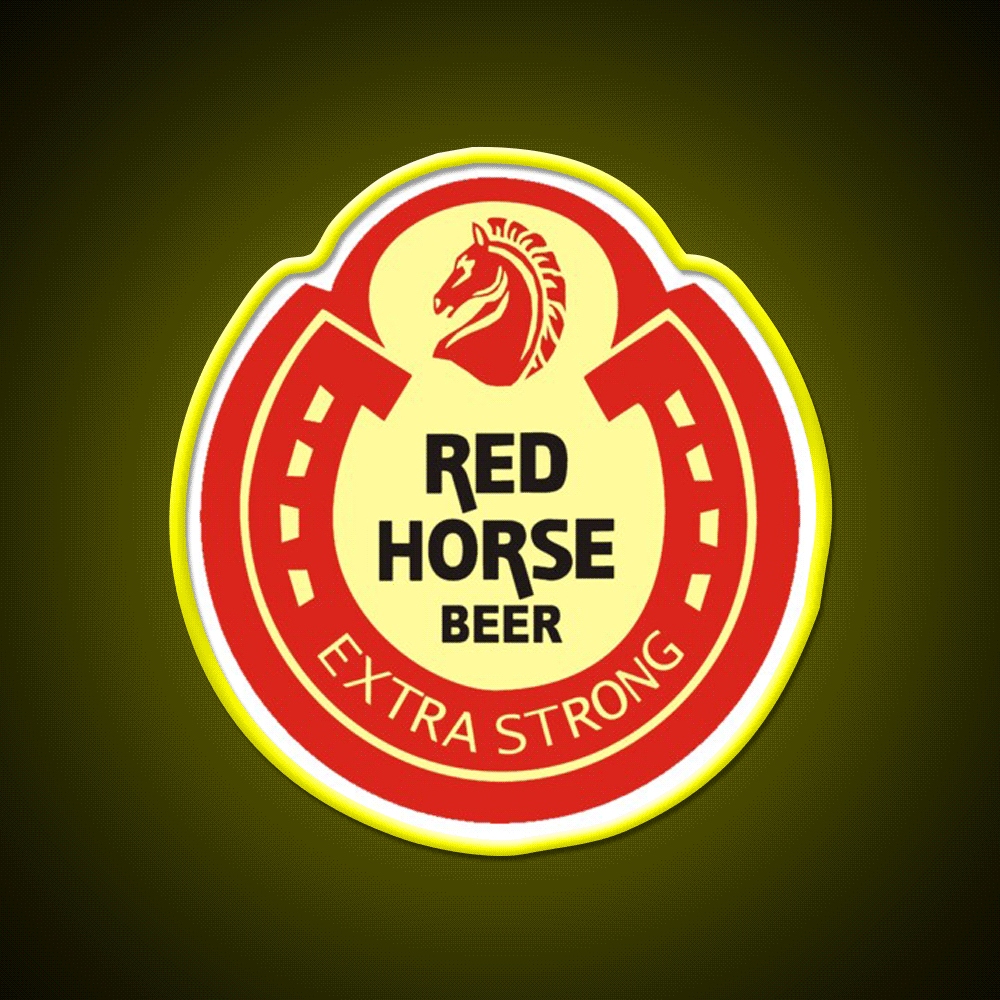 Red Horse Beer Logo Beer Bar Decor Led Neon Sign Rgb Color - Custom LED neon sign front view