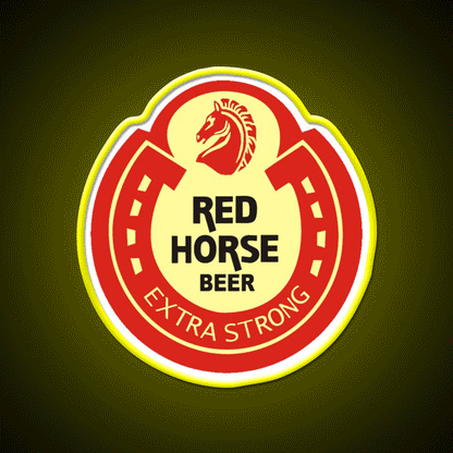 Red Horse Beer Logo Beer Bar Decor Led Neon Sign Rgb Color - Custom LED neon sign front view
