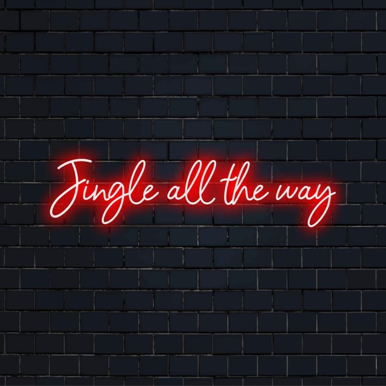 Red Jingle All The Way Led Neon Sign For Christmas Bar Restaurant Decor - Shineneon