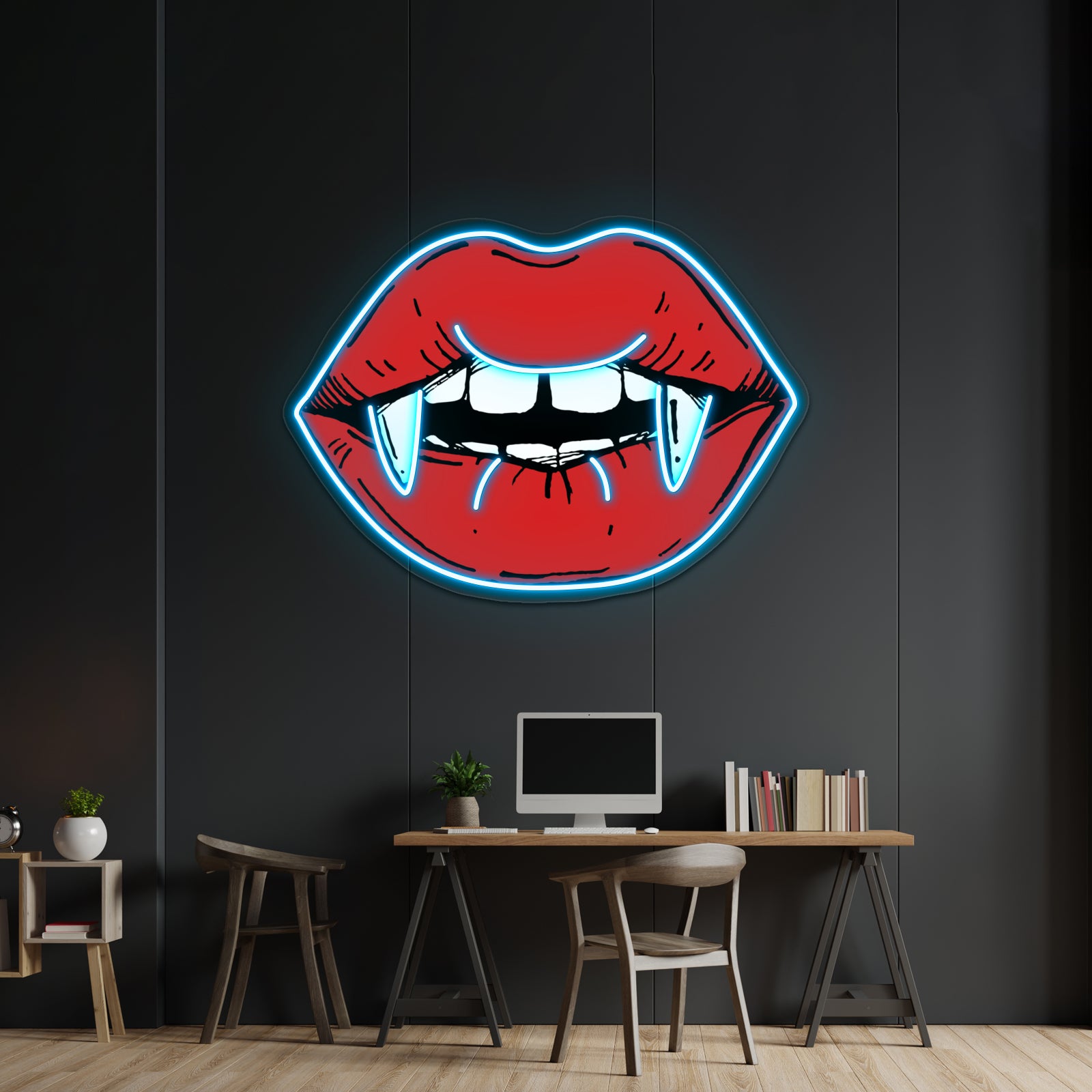 Red Lips Vampire Artwork Personalized Neon Signs | Shineneon