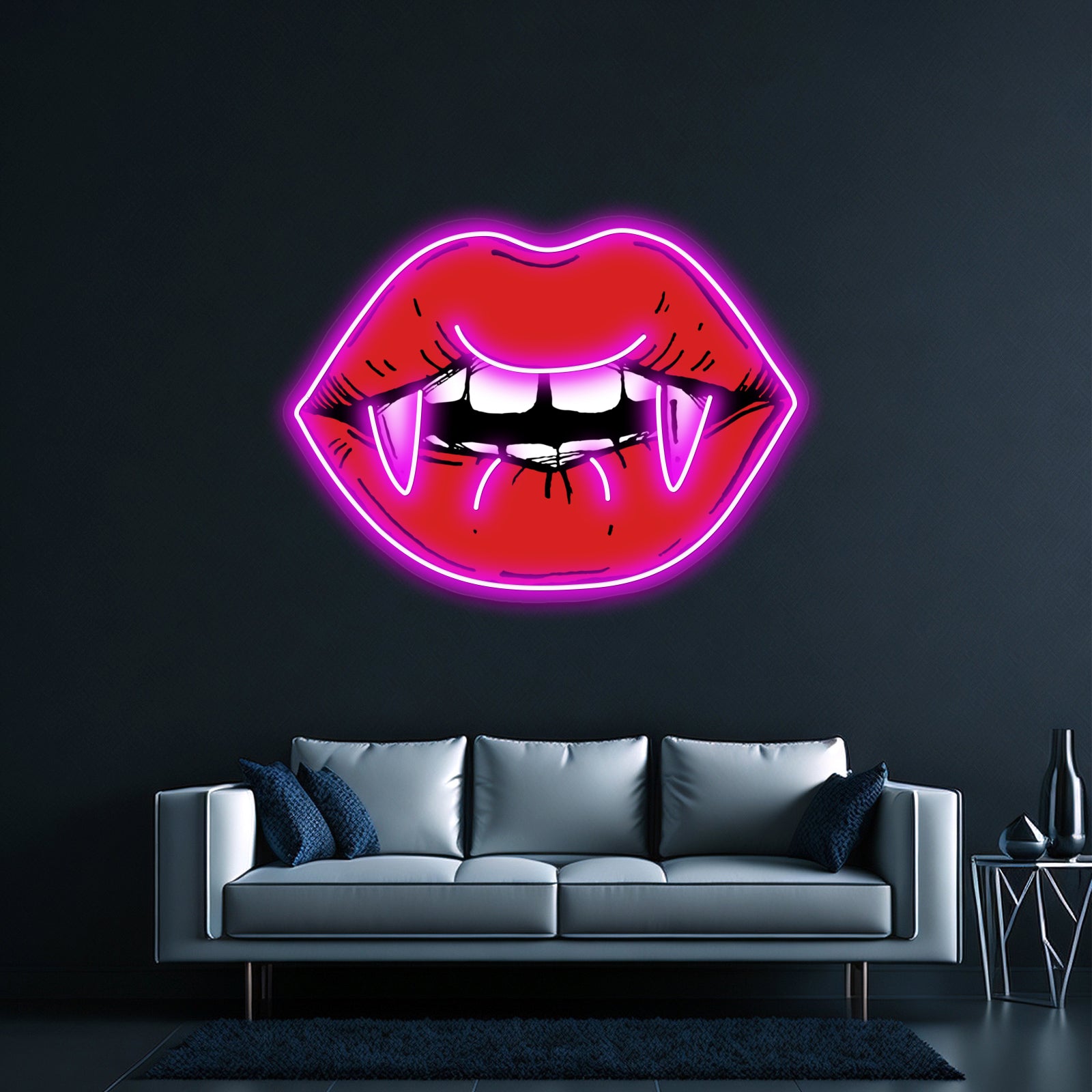 Red Lips Vampire Artwork Personalized Neon Signs | Shineneon
