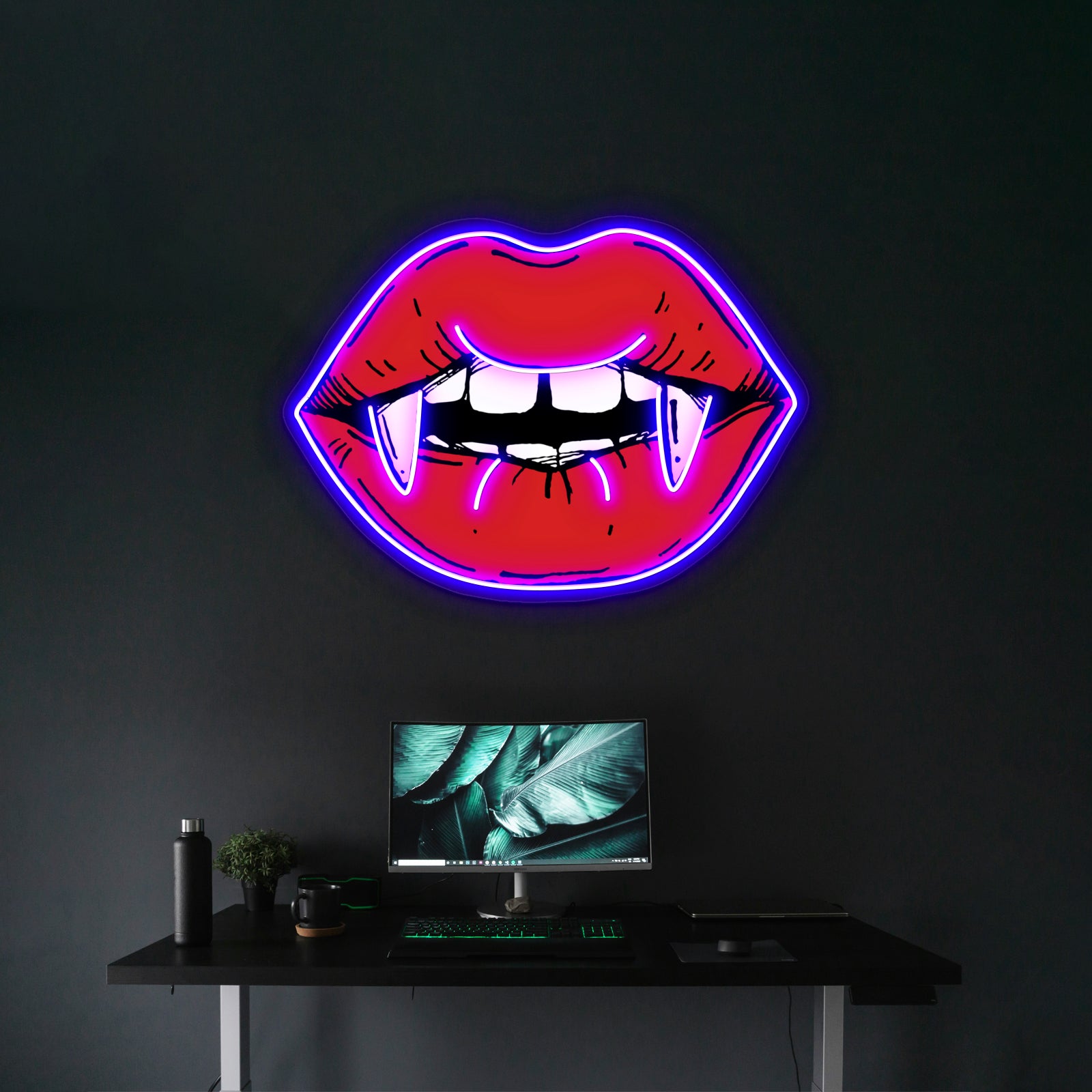 Red Lips Vampire Artwork Personalized Neon Signs | Shineneon