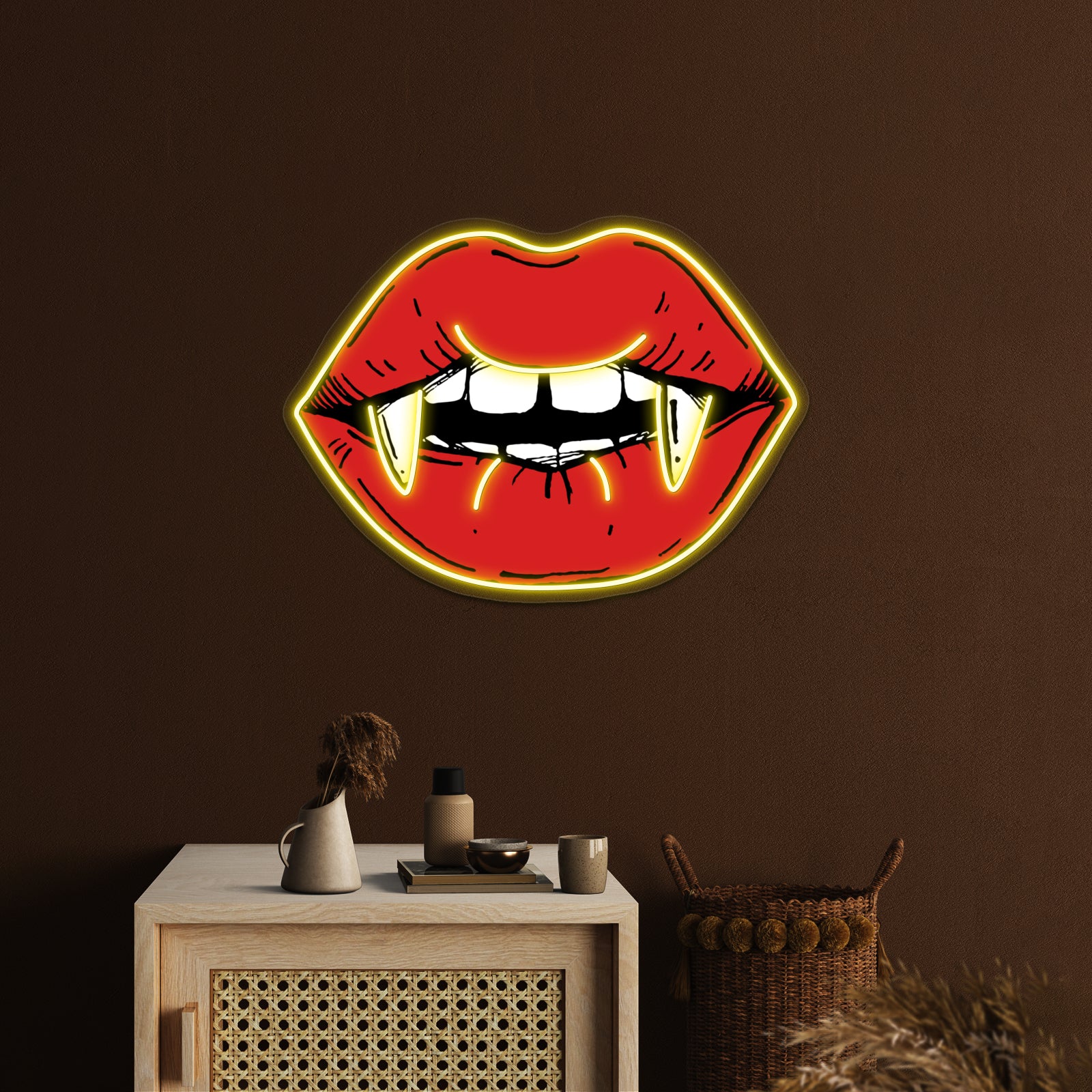 Red Lips Vampire Artwork Personalized Neon Signs | Shineneon