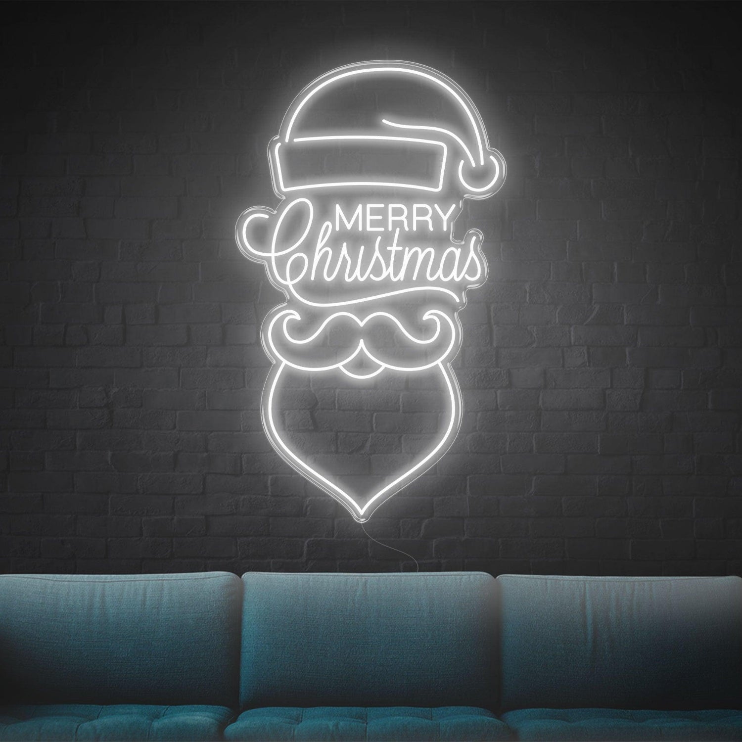 Red Merry Christmas Santa Face Led Neon Sign For Indoor Holiday Decor | Shineneon