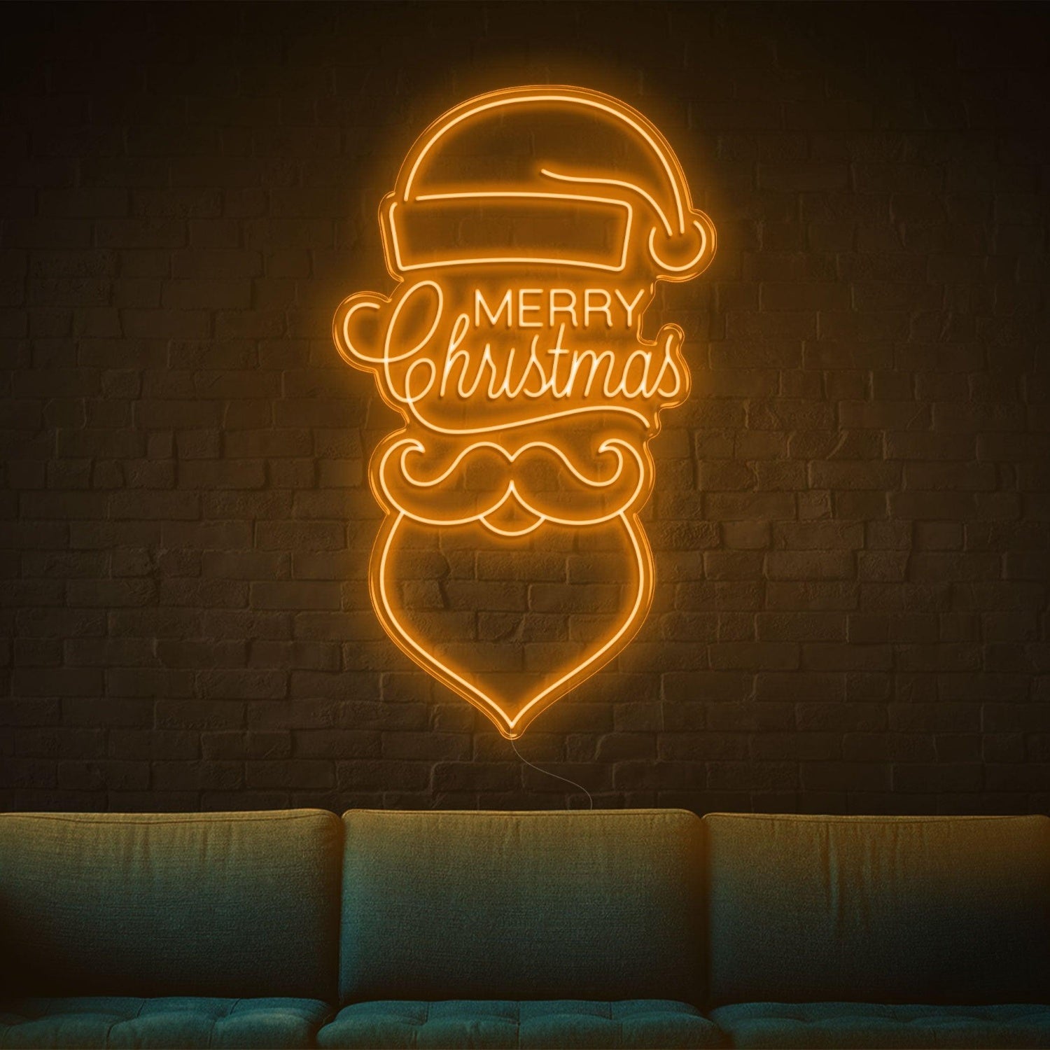 Red Merry Christmas Santa Face Led Neon Sign For Indoor Holiday Decor | Shineneon