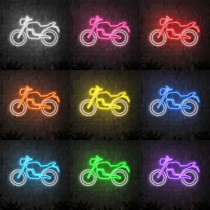 Red Motorcycle Outline Neon Sign LED Neon Sign color grid