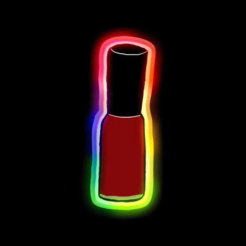 Red Nail Polish Nail Salon Led Neon Sign Rgb Color - LED neon sign close-up detail