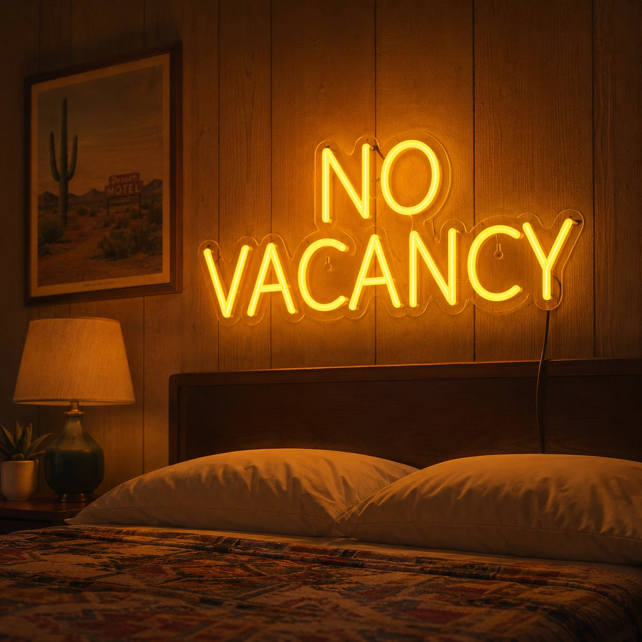 Red No Vacancy Neon Sign LED Neon Sign real lifestyle scene