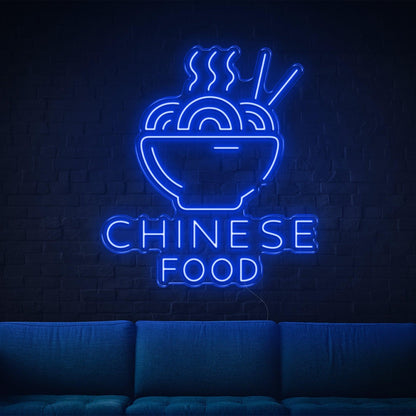 Red Noodles Bowl Chinese Food Led Neon Sign For Restaurant Decor | Shineneon