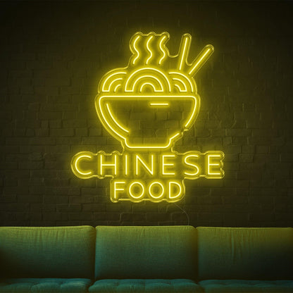 Red Noodles Bowl Chinese Food Led Neon Sign For Restaurant Decor | Shineneon